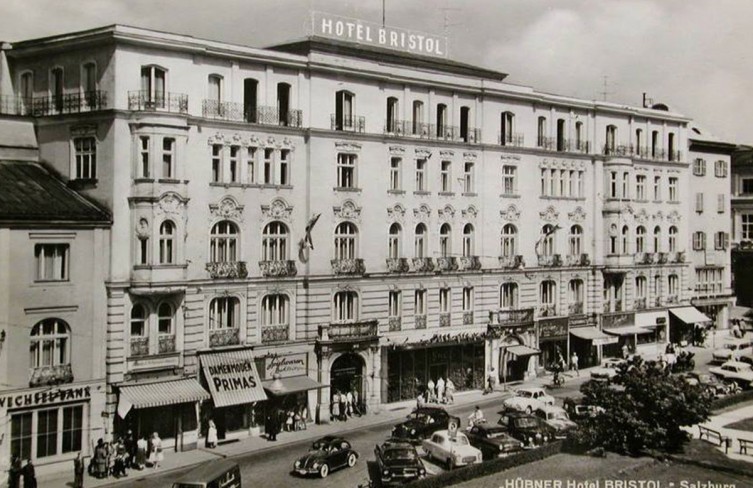 Alte Aufnahme des Hotel Bristol, Salzburg