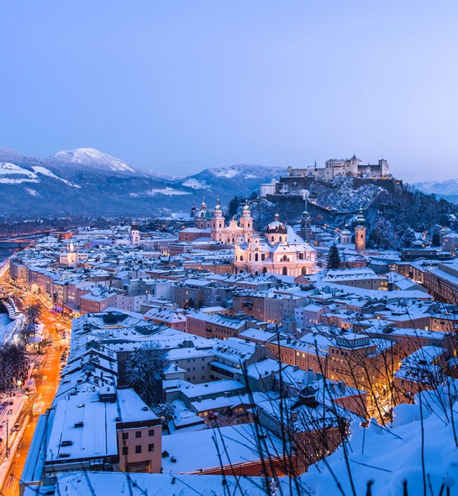 City of Salzburg in winter
